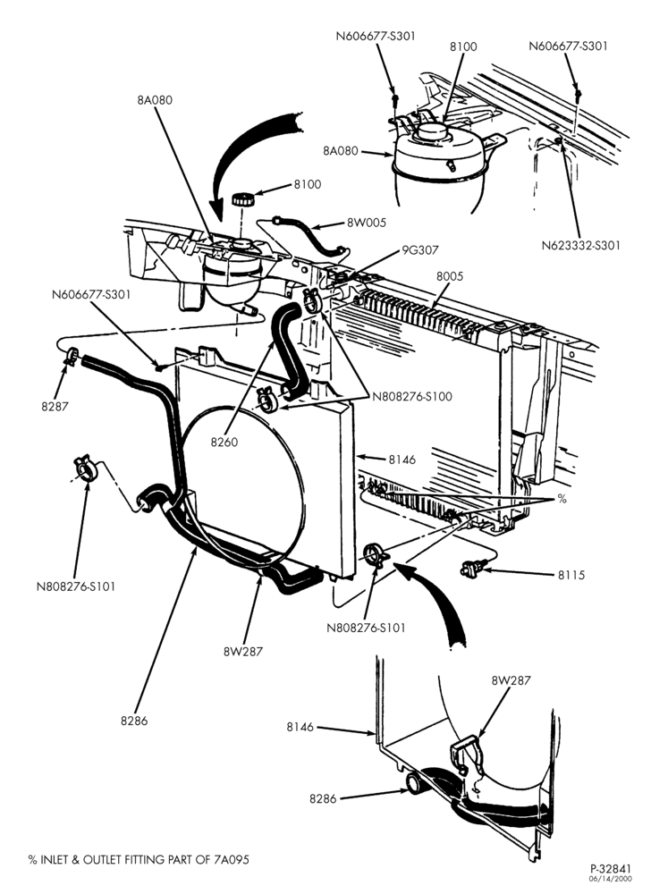 Схема Радиатор, GRILL AND COOLING-Cooling system & related parts - 8 cyl. 4.6L-E150/250