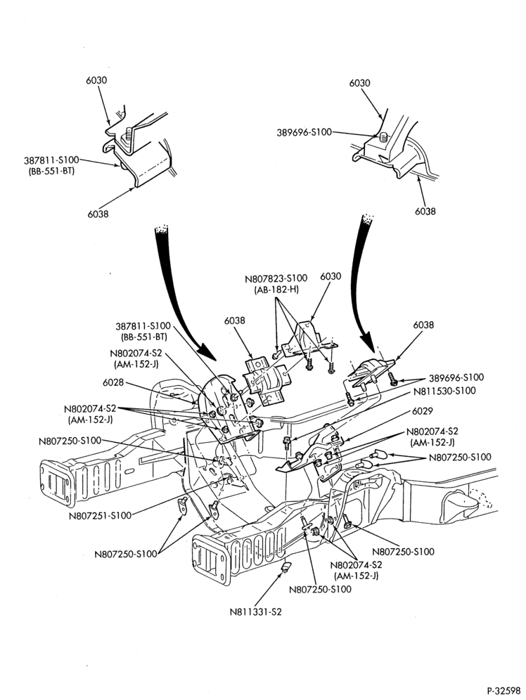 Схема 8 CYL. 7.3L - DIESEL - DIRECT INJECTION - TURBO-Engine supports, insulators & related parts - front-E350/450