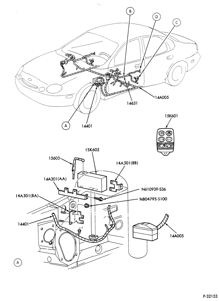 Схема ELECTRICAL SYSTEMS-Keyless, remote, illuminated entry & related parts - Page A