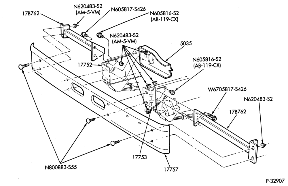 Схема BUMPERS-Front bumper parts-F59 (Stripped Chassis) - Page B