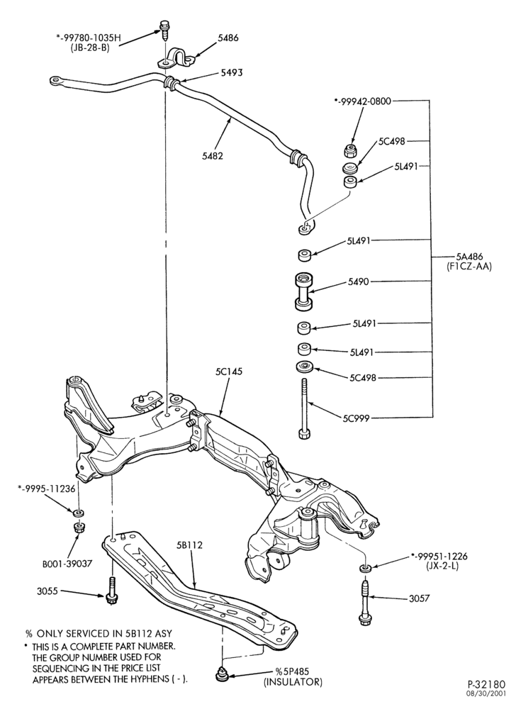 Схема FRONT SUSPENSION-Front stabilizer bar