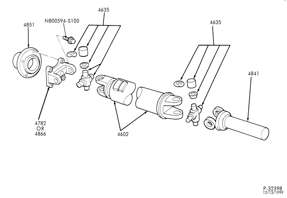 Схема DRIVESHAFT-DRIVESHAFT- driveshaft assembly-F150/250-Under 8500# GVW
