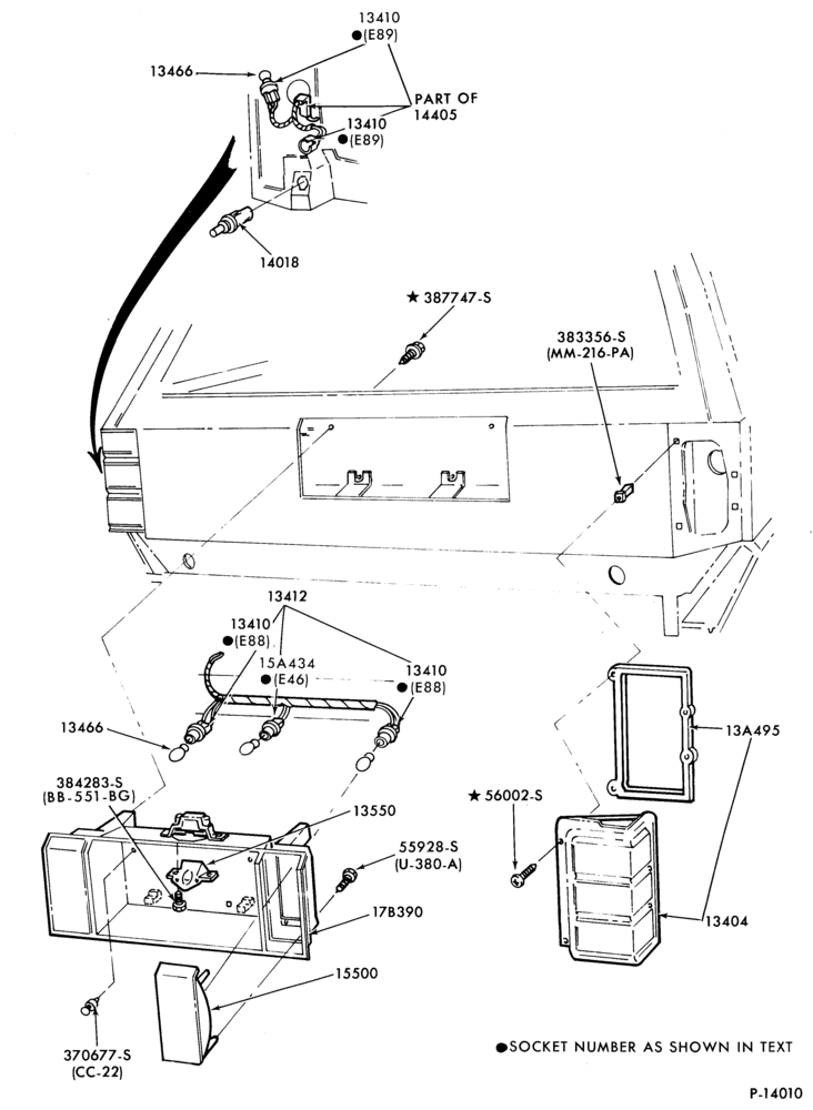 Схема LAMPS-Rear, backup, license plate and body side marker - B/T 74