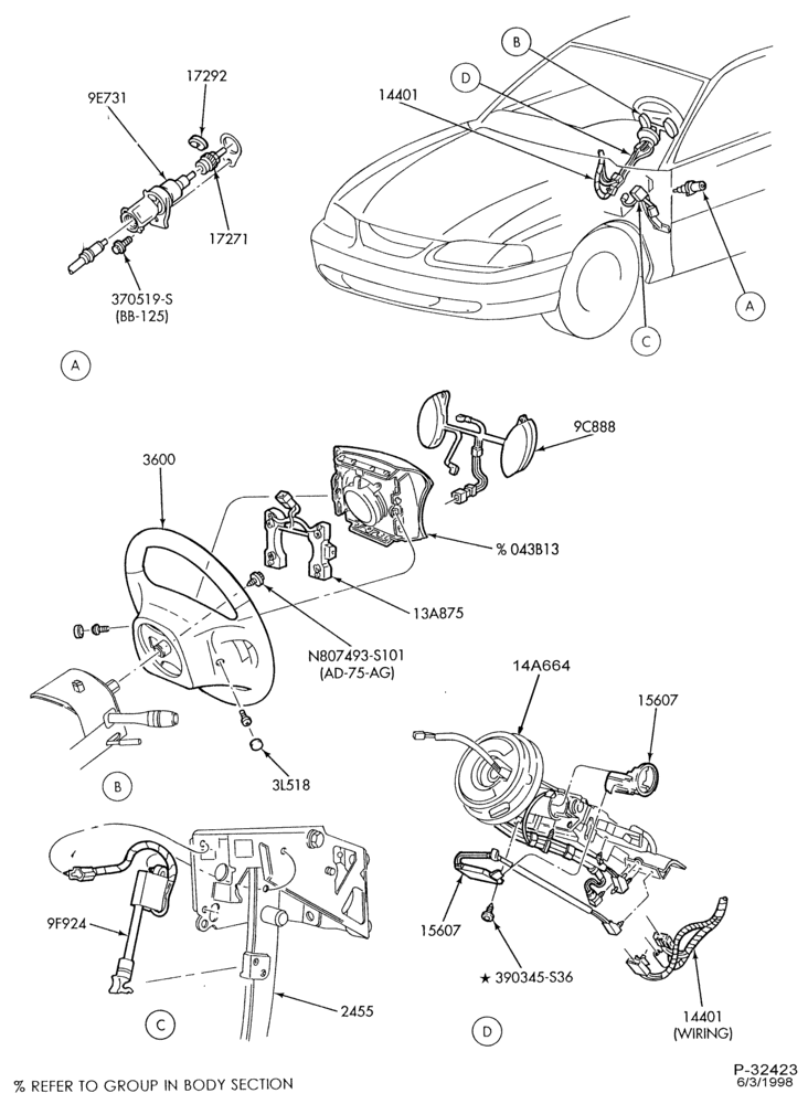 Схема 8 CYL. 4.6L-Speed control - production installation -passenger compartment