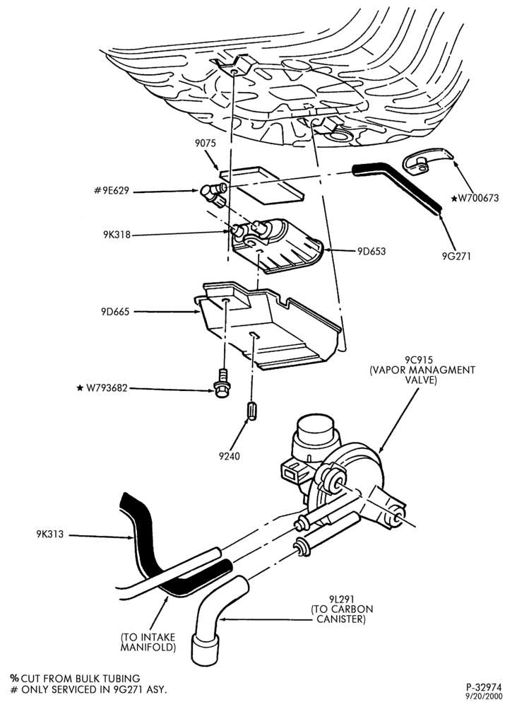 Схема 6 CYL. 2.5L-Fuel vapor canister & related parts