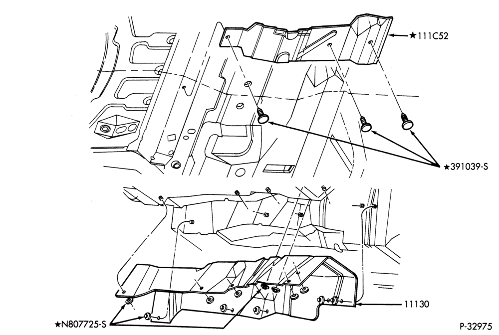 Схема SHEET METAL-Floor pan sound deflectors & related parts
