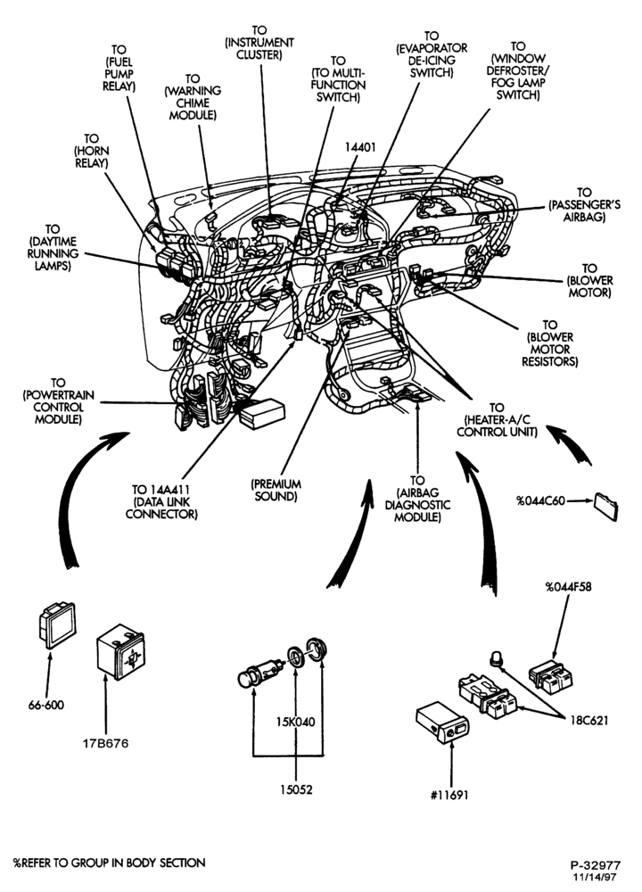 Схема ELECTRICAL SYSTEMS-Wiring system - instrument panel & switches