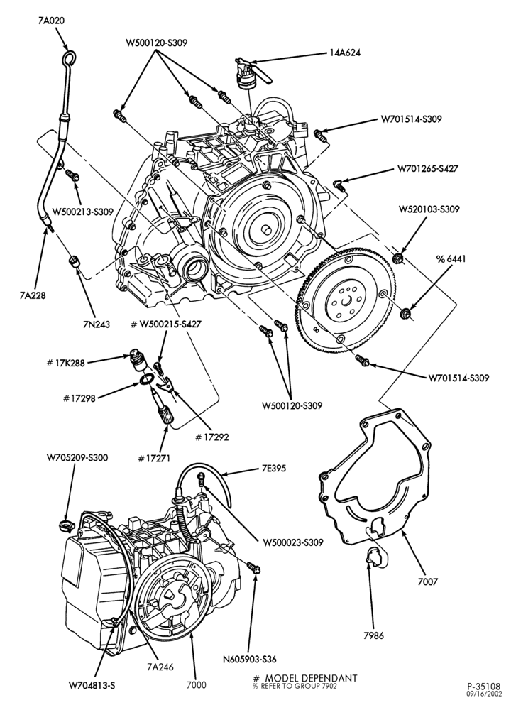 Схема CD4E TYPE - EXTERNAL PARTS-Transmission installation - 6 cyl. 2.5L