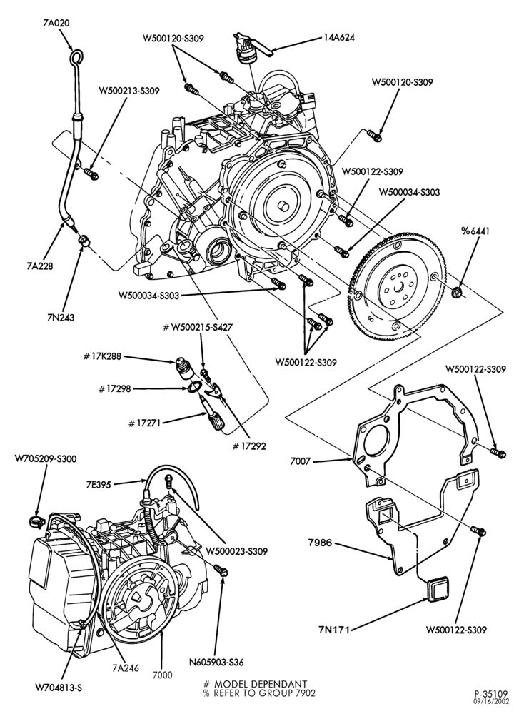 Схема CD4E TYPE - EXTERNAL PARTS-Transmission installation - 4 cyl. 2.0L