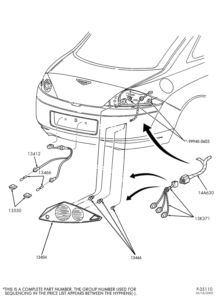 Схема LAMPS-Rear, backup & license plate side marker lamps