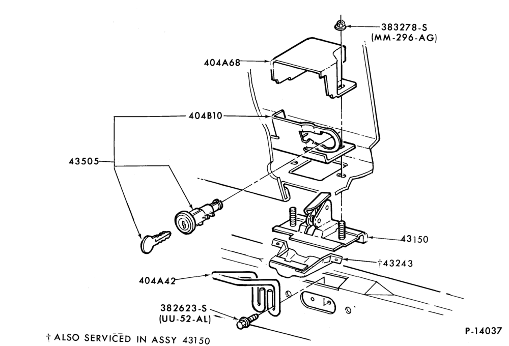 Схема LIFT/TAILGATE, LUGGAGE & BACK WINDOW-Latch parts (luggage compartment) - body type 74