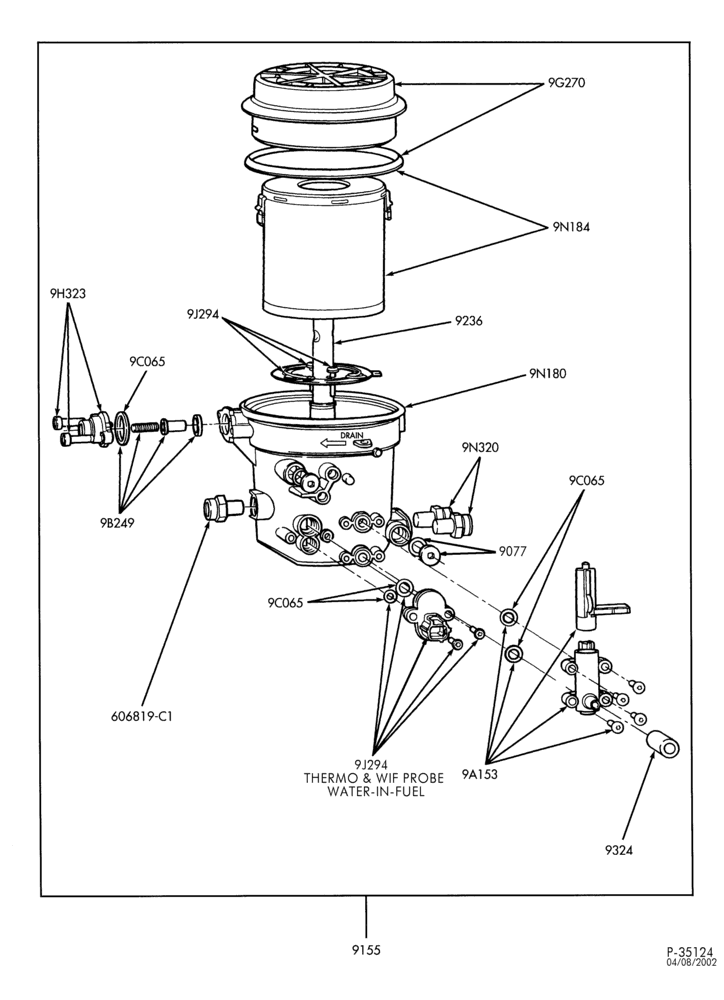 Схема 8 CYL. 7.3L - DIESEL-Fuel filter, water separator & heater service kit - E350/450 - ""From 1/12/98''