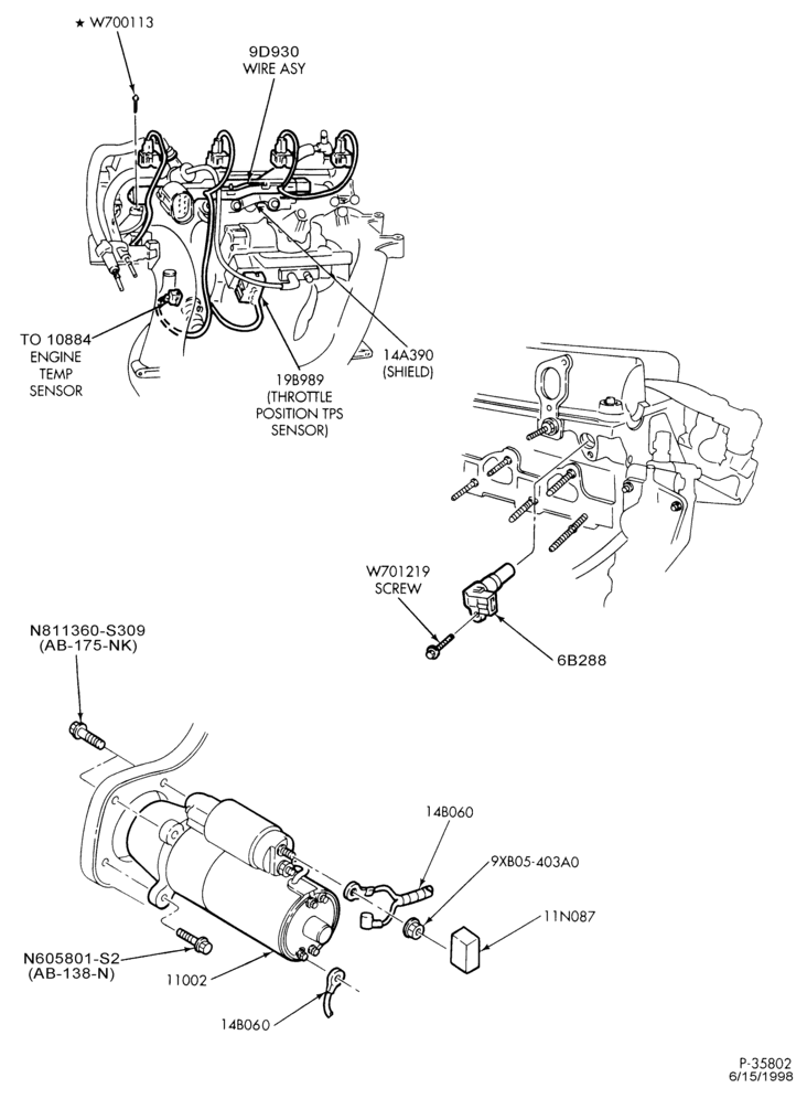 Схема Электрооборудование — Электропроводка — двигатель - DOHC — лист B