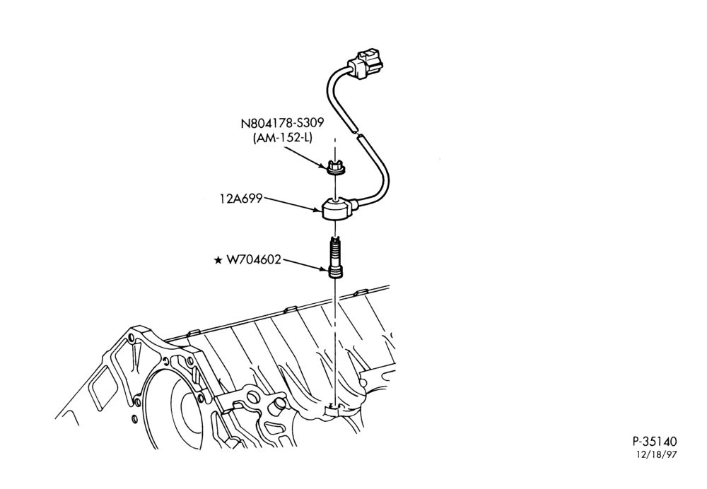 Схема Стартер, IGNITION AND HEADLAMP SWITCHES-Knock sensor & wiring harness assembly - SOHC