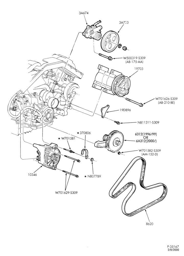 Схема Генератор, INSTRUMENT CLUSTER, BATTERY-Alternator installation - 6 cyl. 3.0L - DOHC