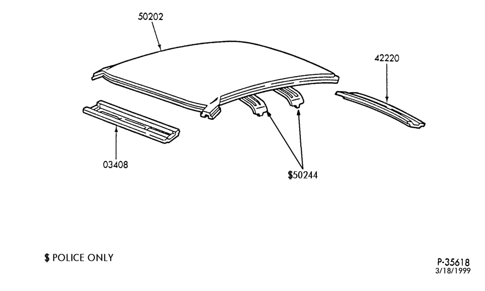 Схема SHEET METAL-54 - upper body - roof panel