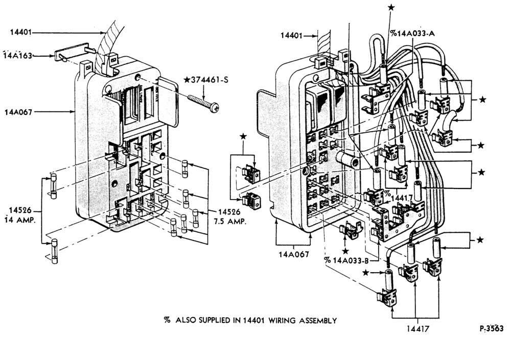 Схема ELECTRICAL SYSTEMS-Fuse junction panel-B600/700