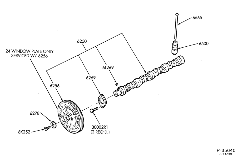 Схема 8 CYL. 7.3L POWERSTROKE-Camshaft, gear, bearing & related parts-F650/750