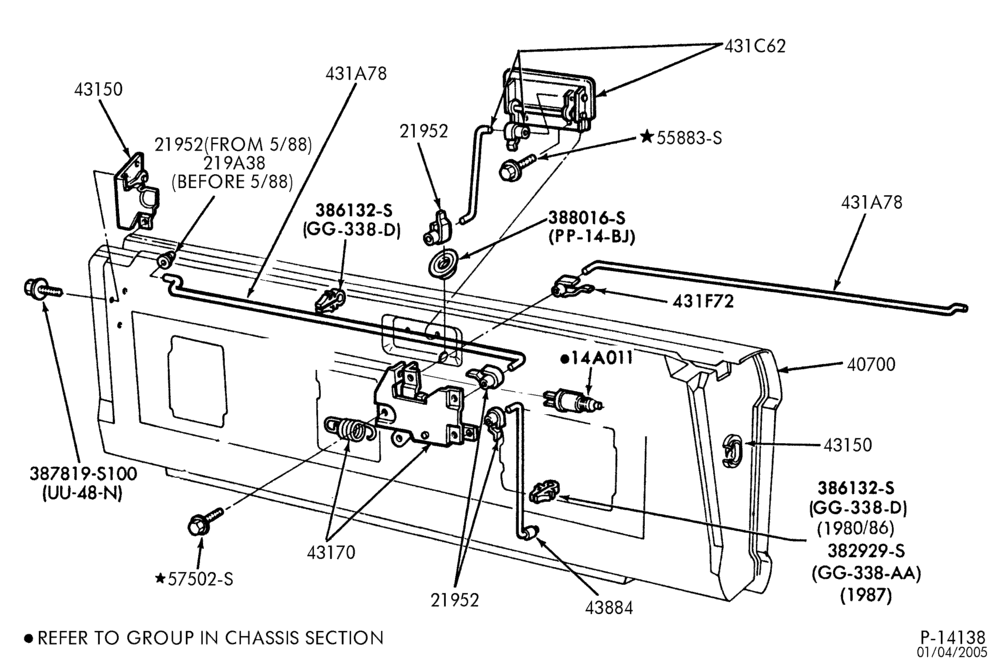 Схема LIFT/TAILGATE, BACK-OF-CAB, BACK WINDOW-Tailgate parts - handle & latch-U150