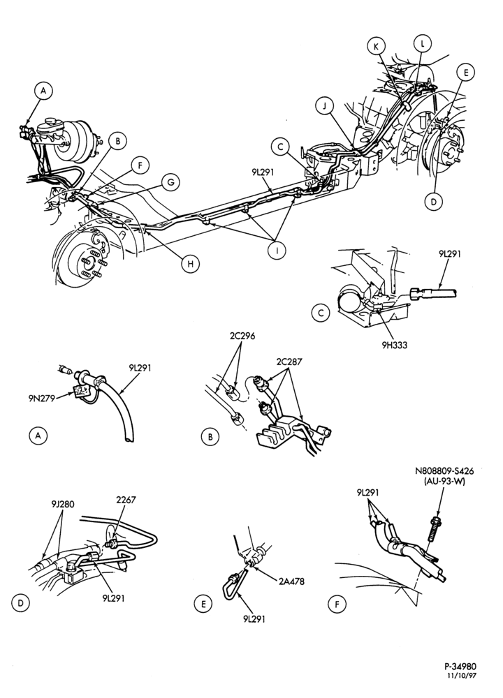 Схема BRAKES-Disc brake system - with anti-lock - NGV - Page A