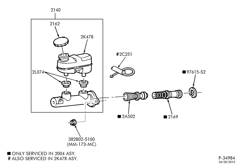 Схема BRAKES-Brake master cylinder & reservoir