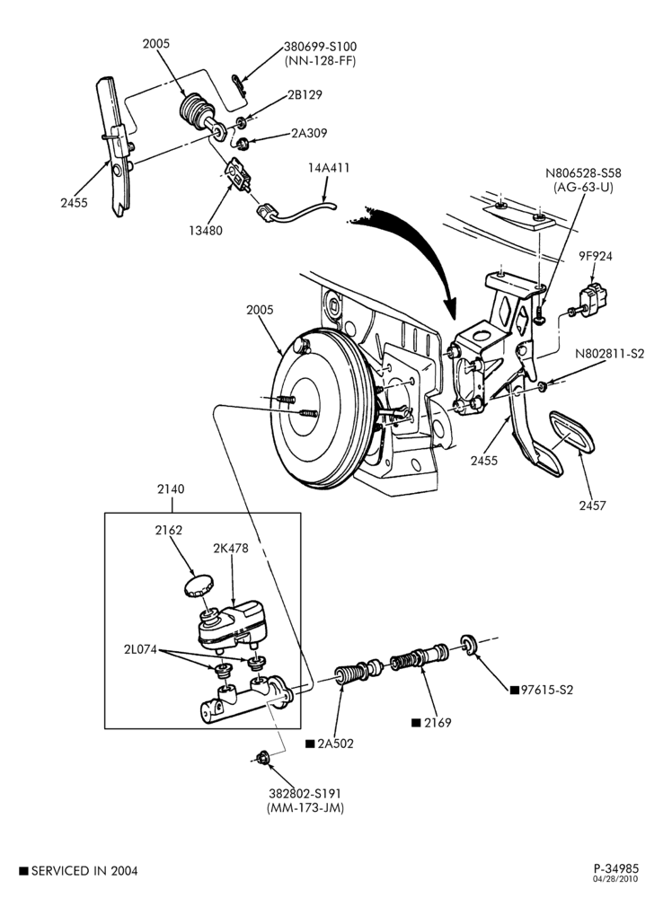 Схема BRAKES-Brake booster & pedal installation