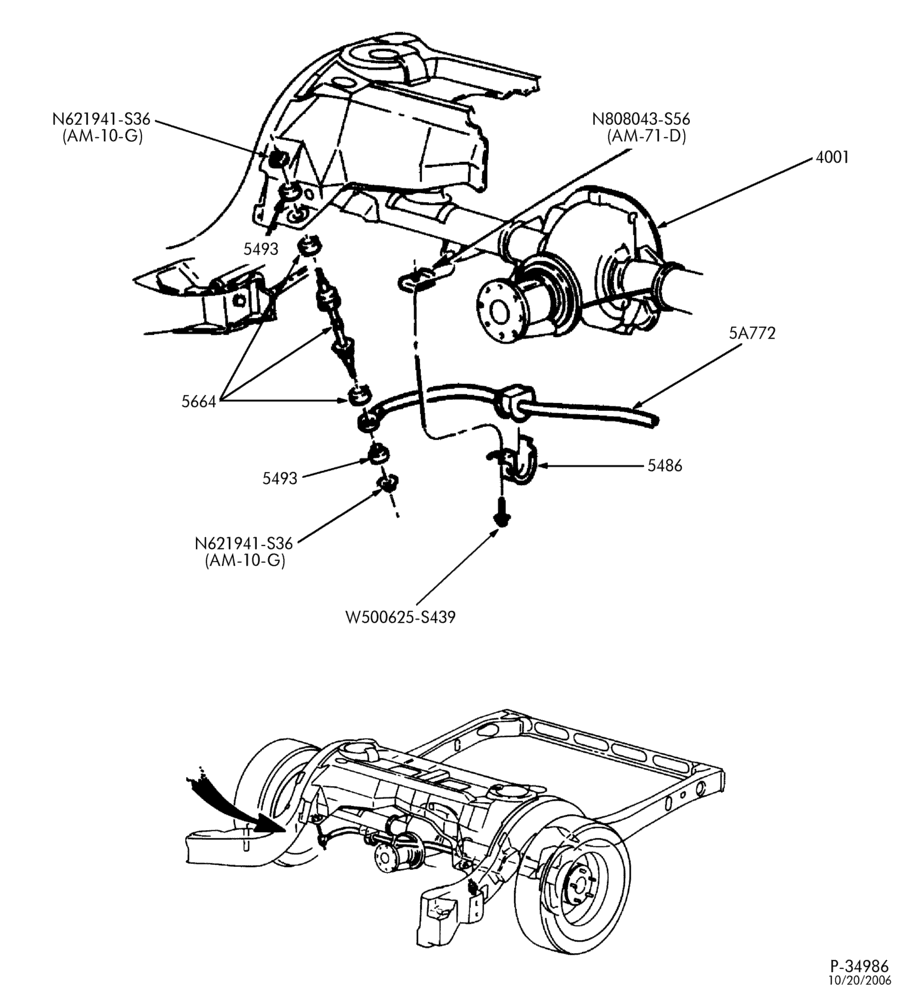 Схема FRAME-Rear suspension - stabilizer bar