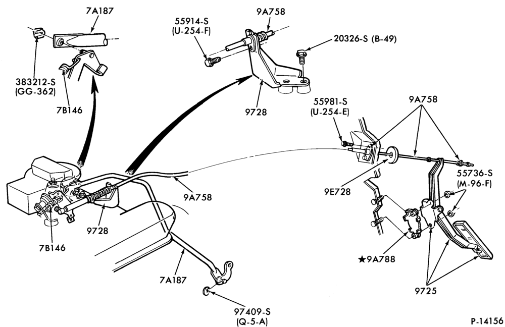 Схема 8 CYL. 5.0L (302 C.I.D.)-Accelerator linkage