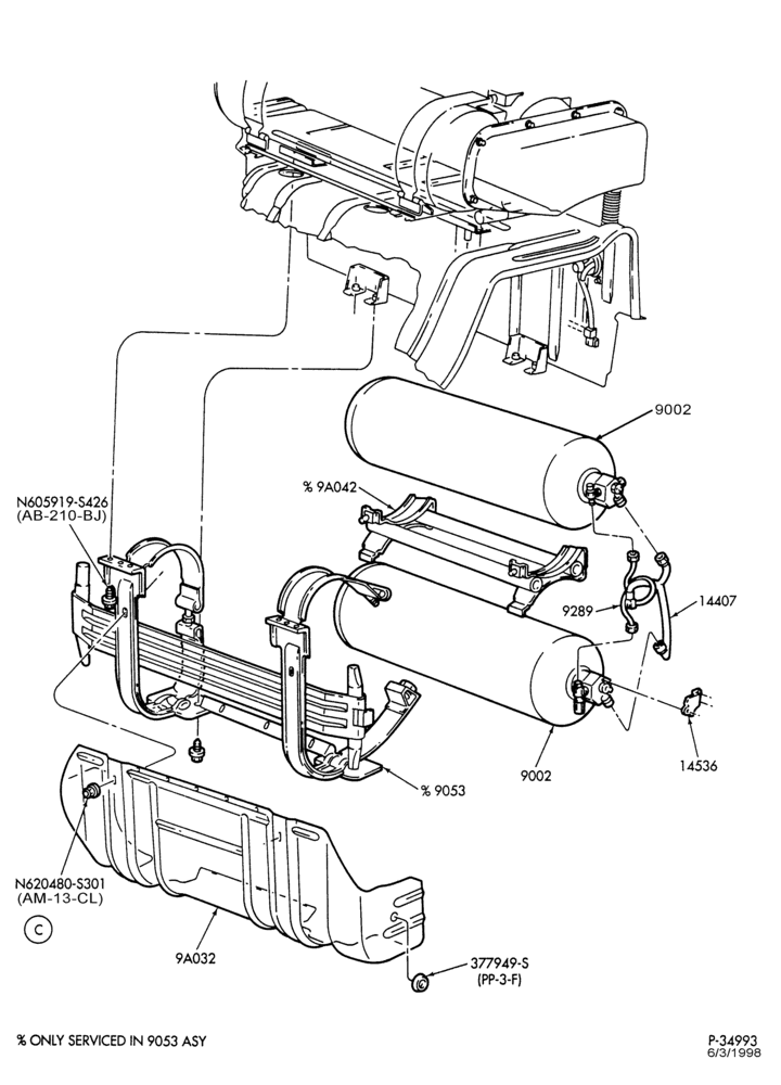 Схема FUEL SYSTEM AND CALIBRATION-Fuel system - fuel tank - NGV - Page B