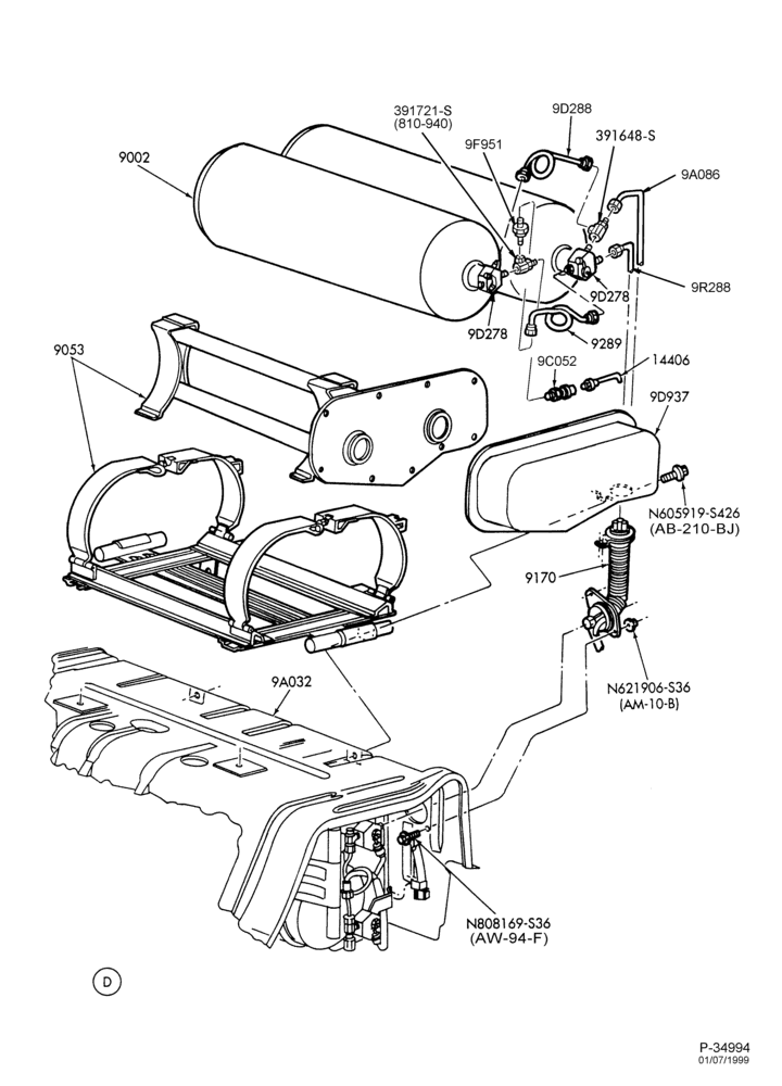 Схема FUEL SYSTEM AND CALIBRATION-Fuel system - fuel tank - NGV - Page C