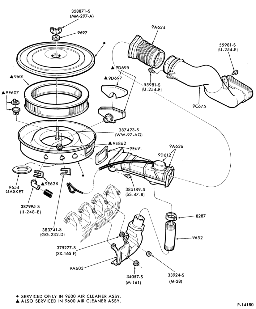 Схема 8 CYL. 4.2L (255 C.I.D.)-Air cleaner