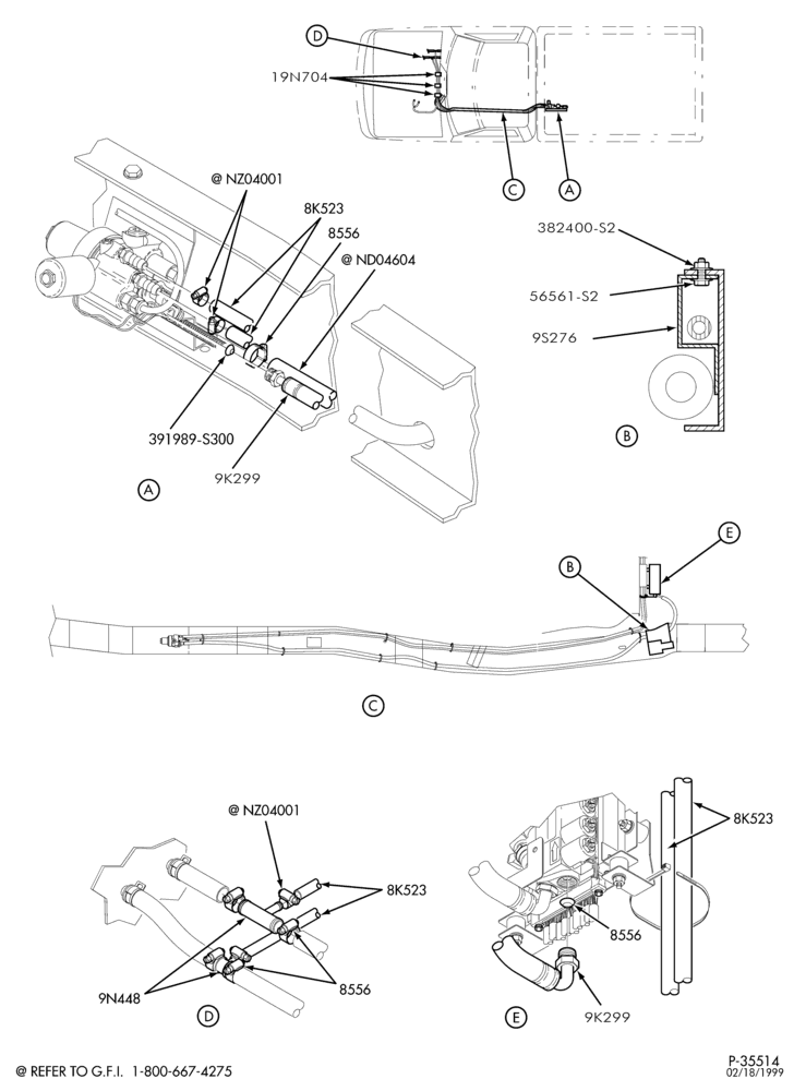 Схема 6 CYL. 4.9L - (BI-FUEL) CNG/GAS-Hose installation