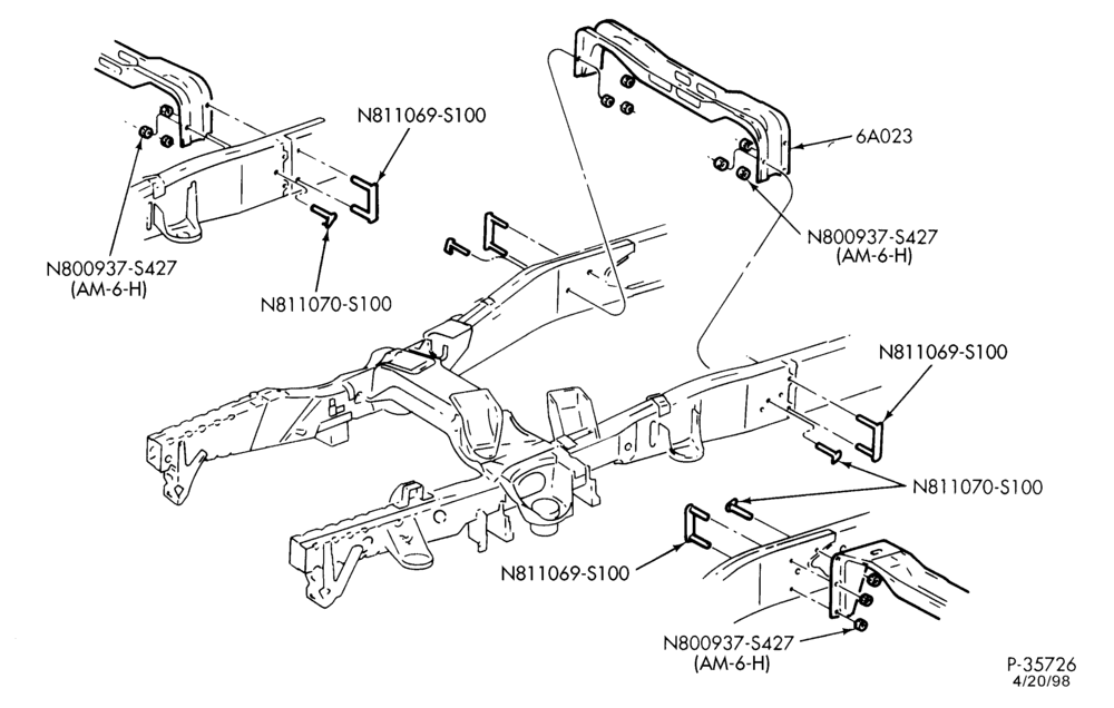 Схема 8 CYL. 4.6L-Engine supports, insulators & related parts - rear - with AODE-W trans.-F150