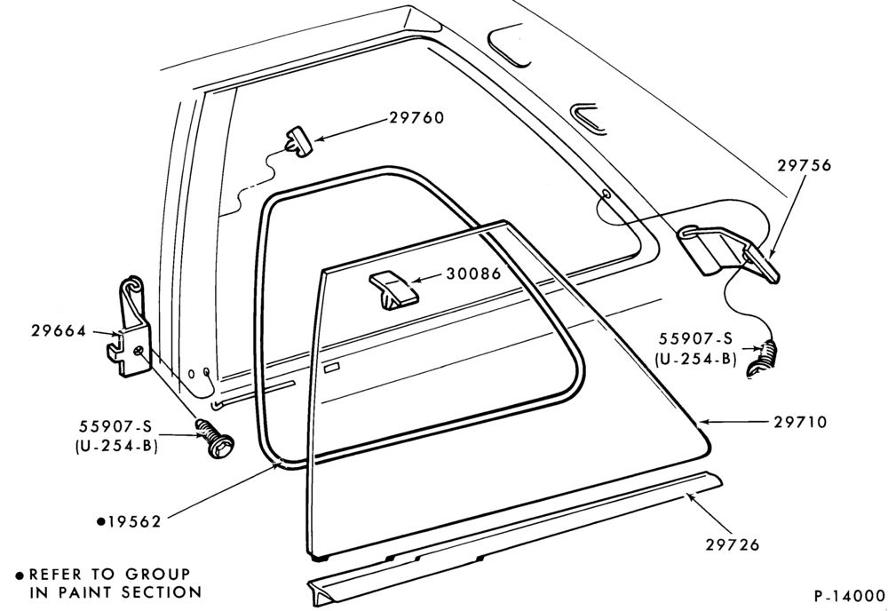 Схема BODY SIDES AND QUARTER-(quarter)  - body type 66 - w/o air vent louvers