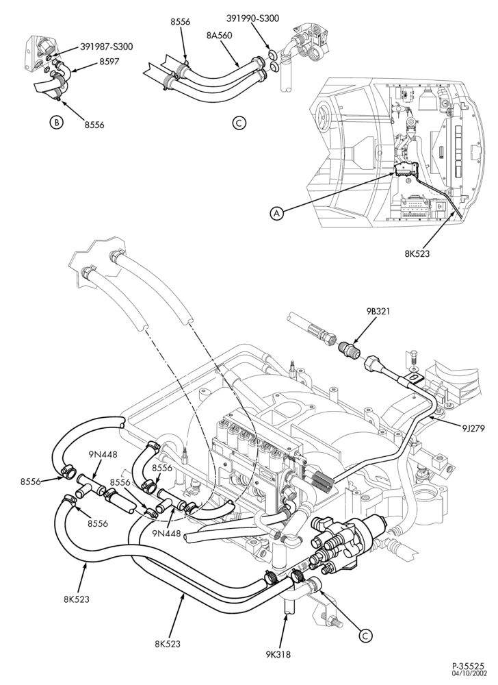 Схема 8-цил. 5,4 л - (BI-FUEL)-Coolant line assembly - CNG/GAS