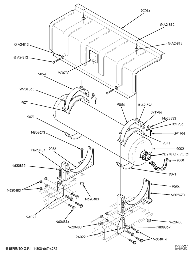 Схема 8-цил. 5,4 л - (BI-FUEL) - CNG/GAS - LPG/GAS-Single in-bed tank assembly - SuperCab - CNG/GAS