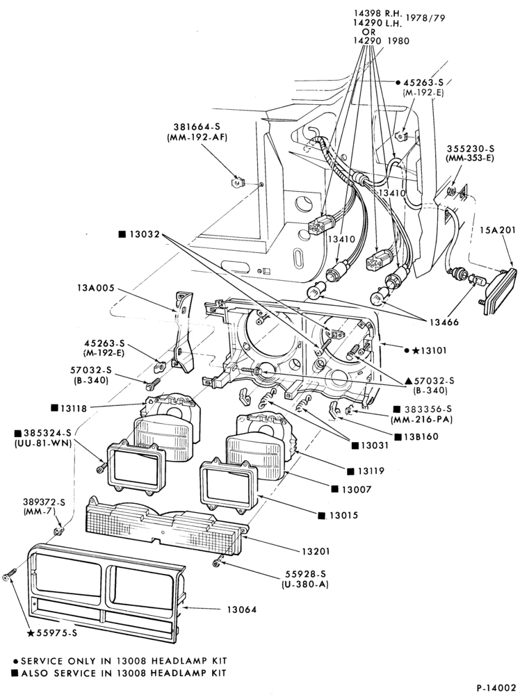 Схема LAMPS-Headlamp, parking and fender side marker