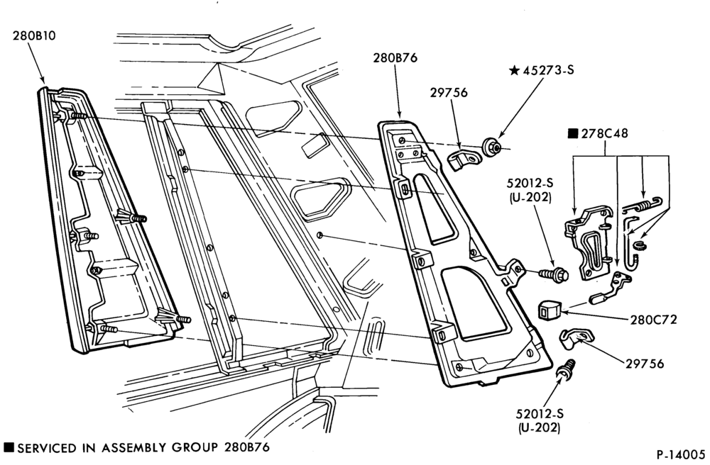 Схема BODY SIDES AND QUARTER-(quarter air vent louvers) - body types 54 and 66