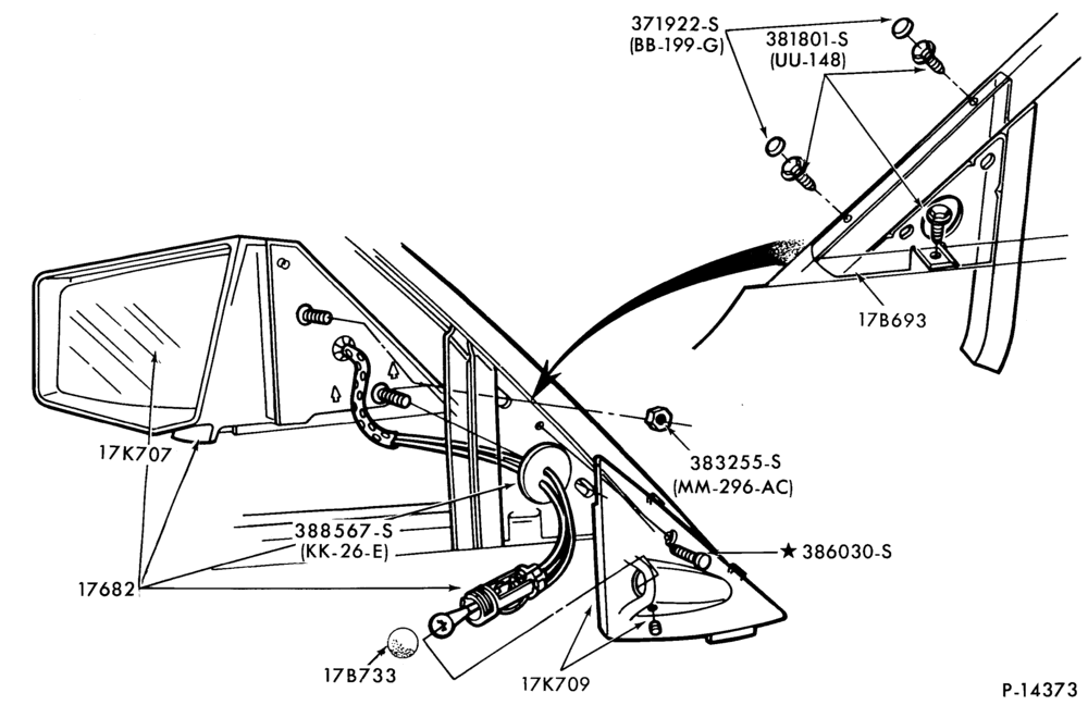 Схема SPEEDOMETER, BUMPERS, MIRRORS AND WIPERS-Mirror - remote control