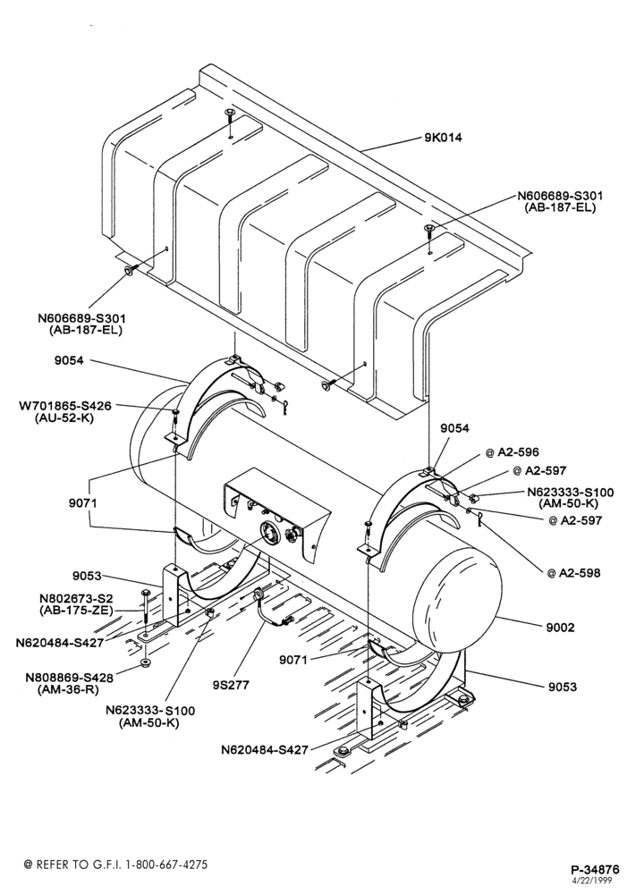 Схема 8-цил. 5,4 л - (BI-FUEL)-Fuel lines & related parts - single tank - Regular Cab - LPG/GAS