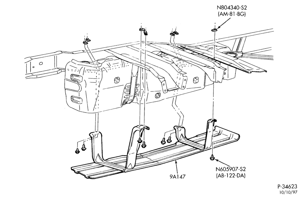 Схема FRAME-Frame - skid plates - 141" & 156.2" W.B.-F250SD/550SD