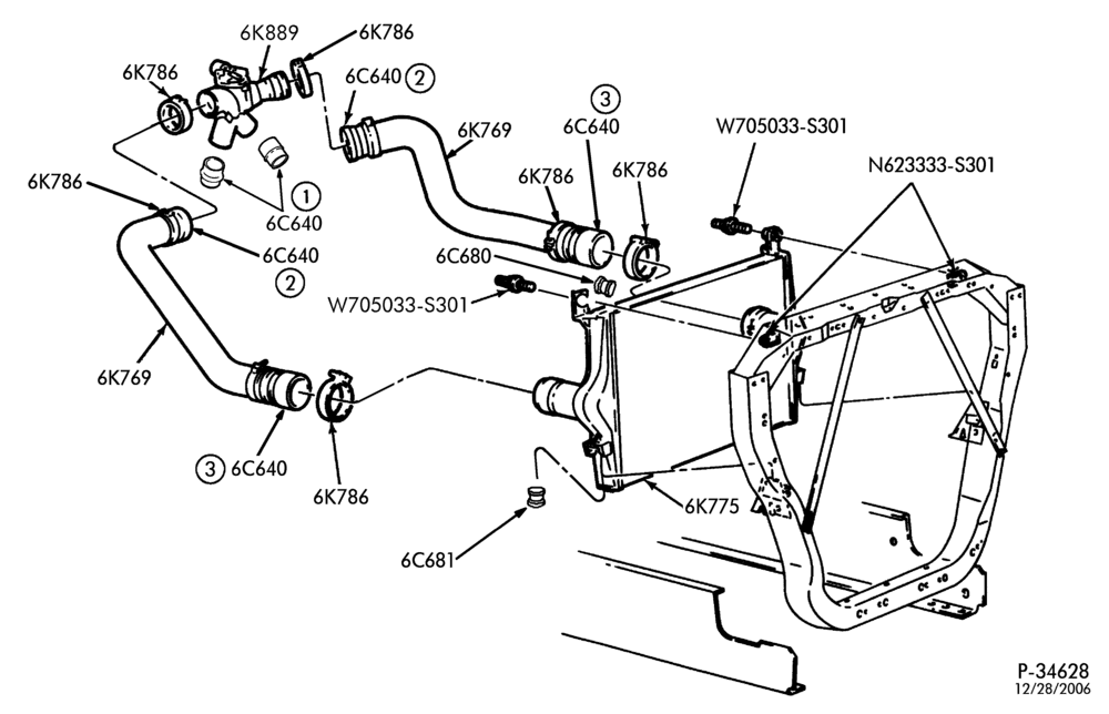 Схема 8 CYL. 7.3L - DIESEL - DIRECT INJECTION - TURBO-Turbocharger air cooling system-L1
