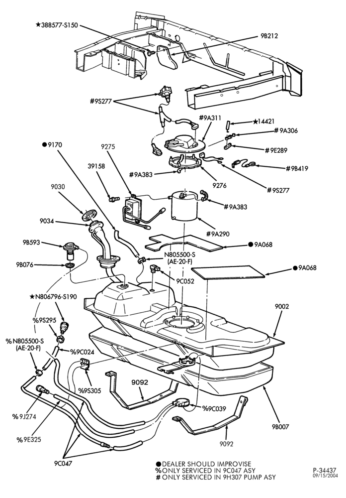Схема 8 CYL. 4.6L-Fuel system - tank installation - Calif. emis. - Page A