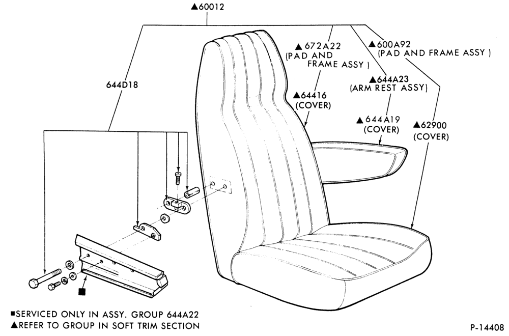 Схема SEATS-Front seat parts - captains chair - upper half - Bostrom-All