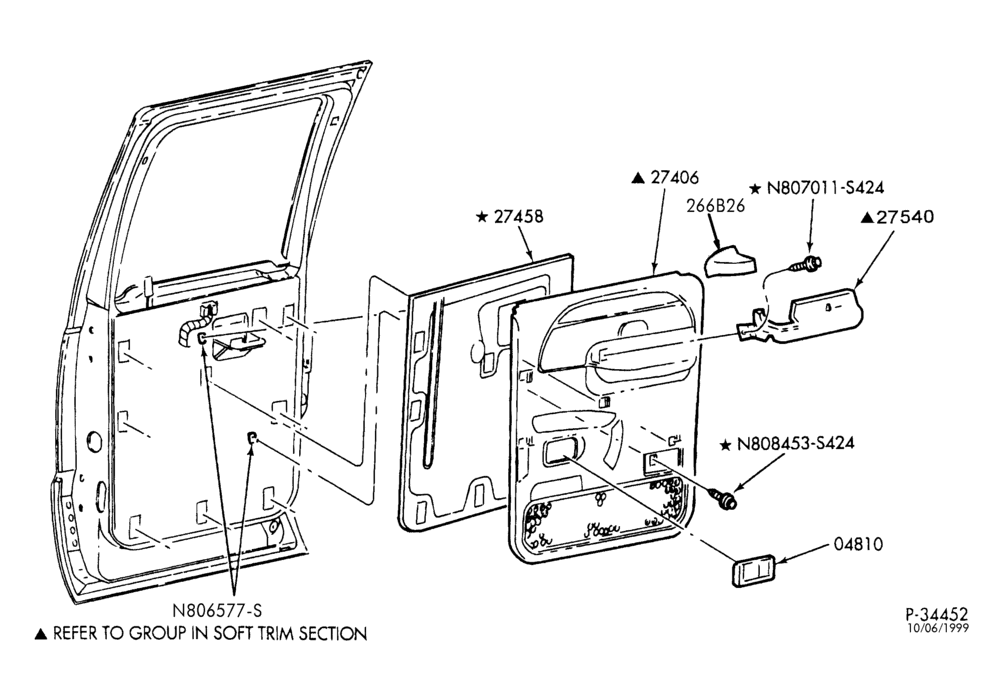 Схема SOFT, INTERIOR TRIM-Interior trim - rear door - Crew Cab-F250SD/550SD