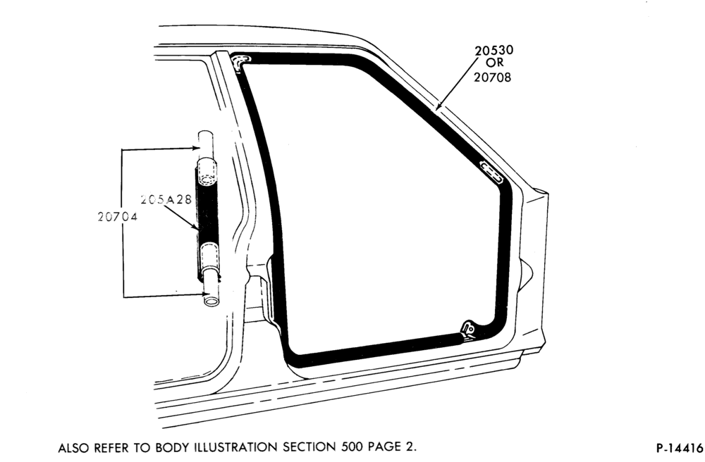 Схема BODY SIDES AND QUARTER-Weatherstrip - front door