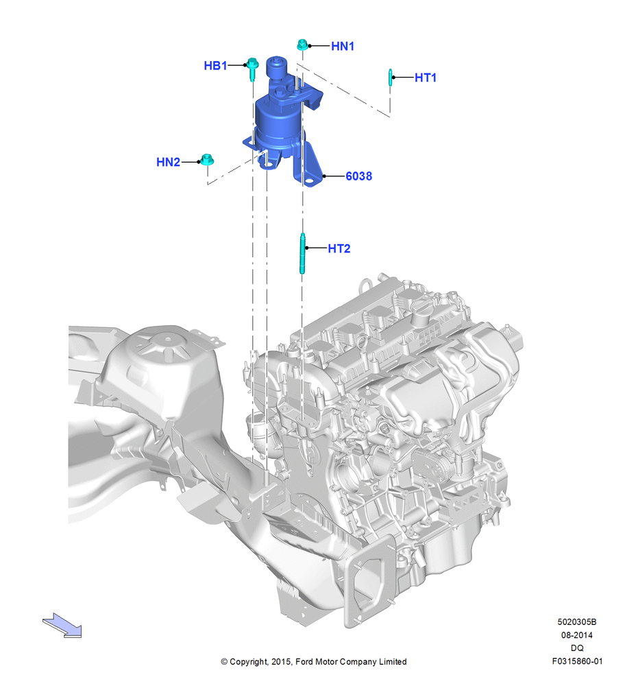Схема Опоры двигателя, 2.0L EcoBoost (240PS); 19.01.2015