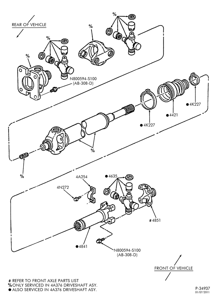 Схема DRIVESHAFTS-DRIVESHAFTS- Front-F250SD/550SD