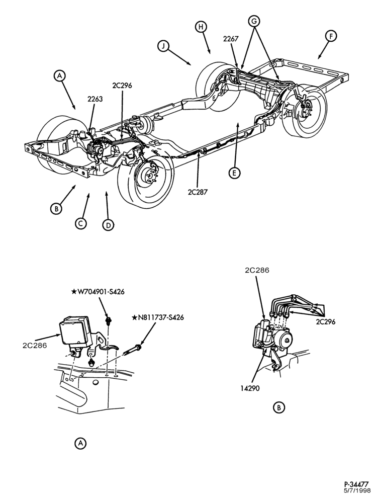 Схема BRAKES-Disc brake system - anti-lock - exc. limo - Page A