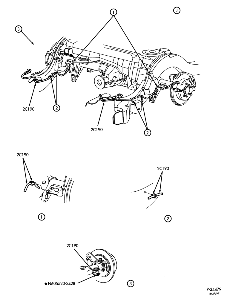 Схема BRAKES-Disc brake system - anti-lock - exc. limo - Page C